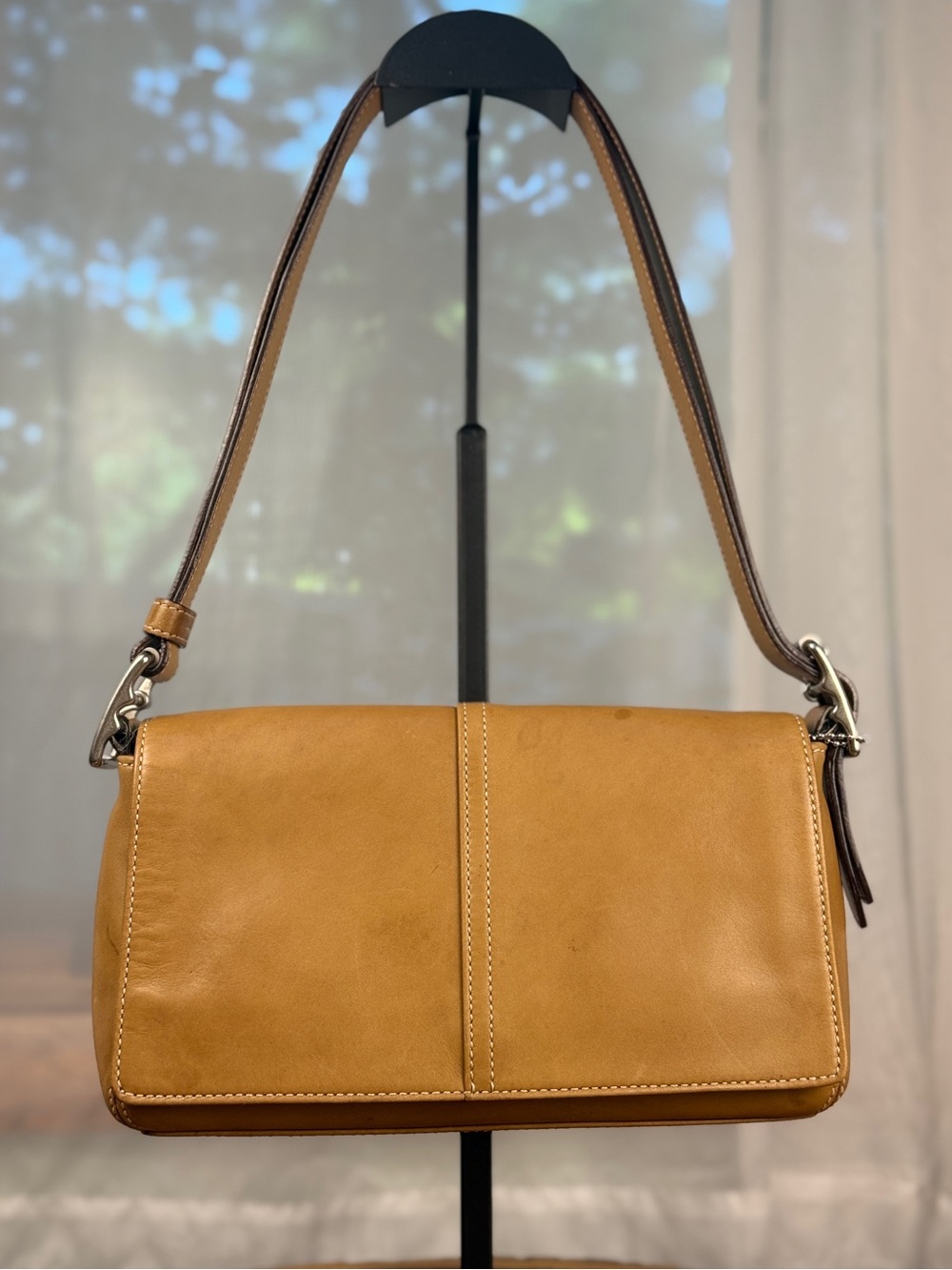 Coach Legacy Convertible Flap Demi Bag 9848 Camel Tan Leather Y2K 2004